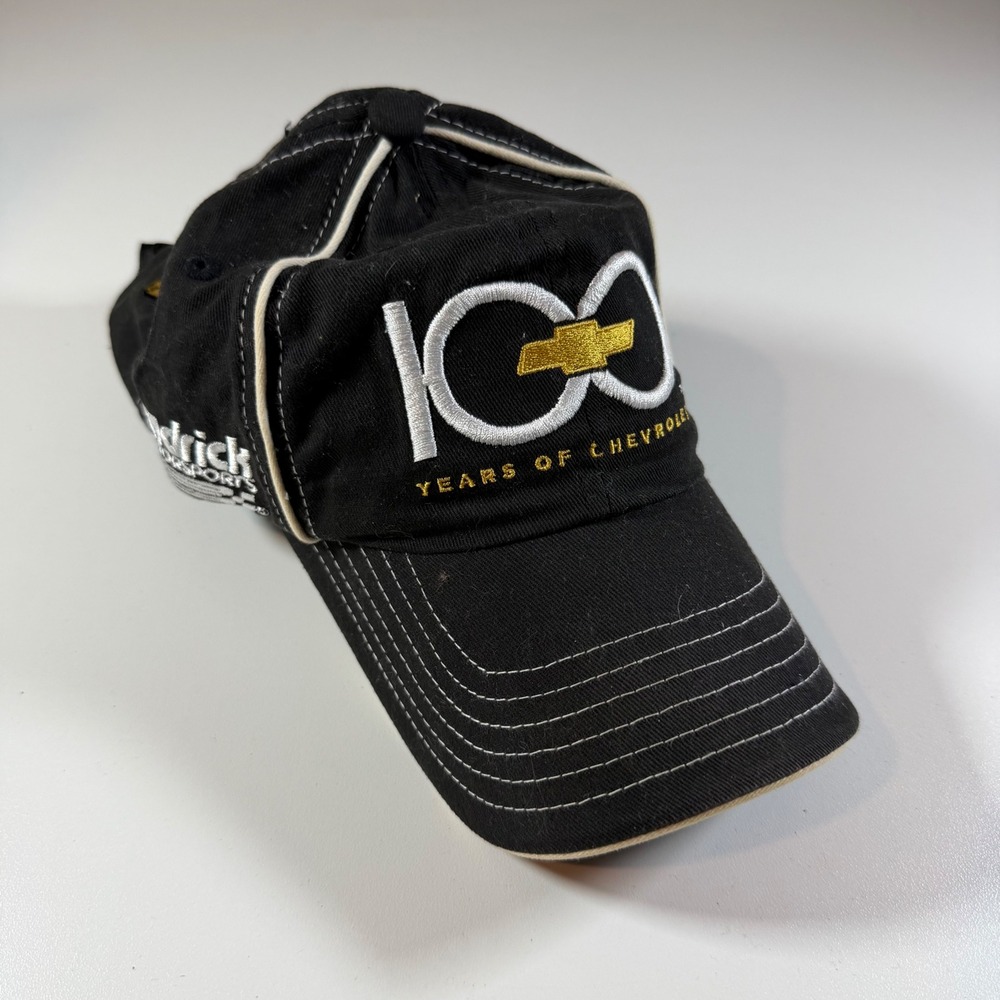 NASCAR Hat Men OSFM Black Excellent 100 Years Chevrolet Hendrick Motorsports